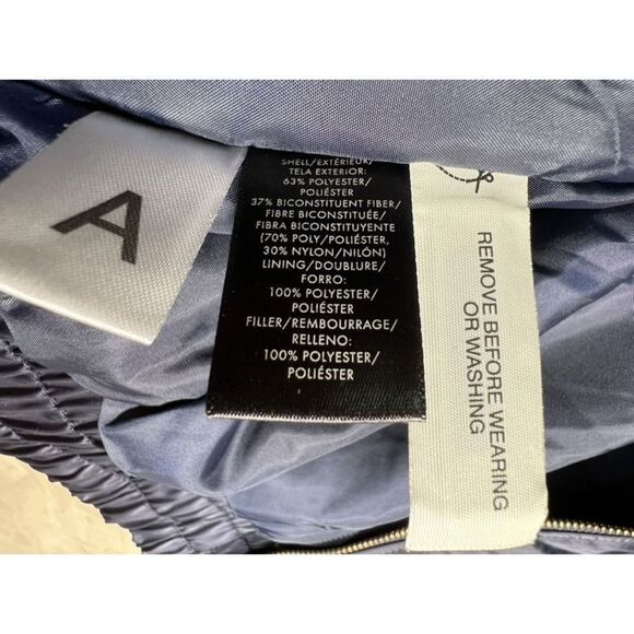 Ann Taylor Women's Navy Blue Satin Ribbed Bomber Jacket Size XXS - Picture 5 of 7